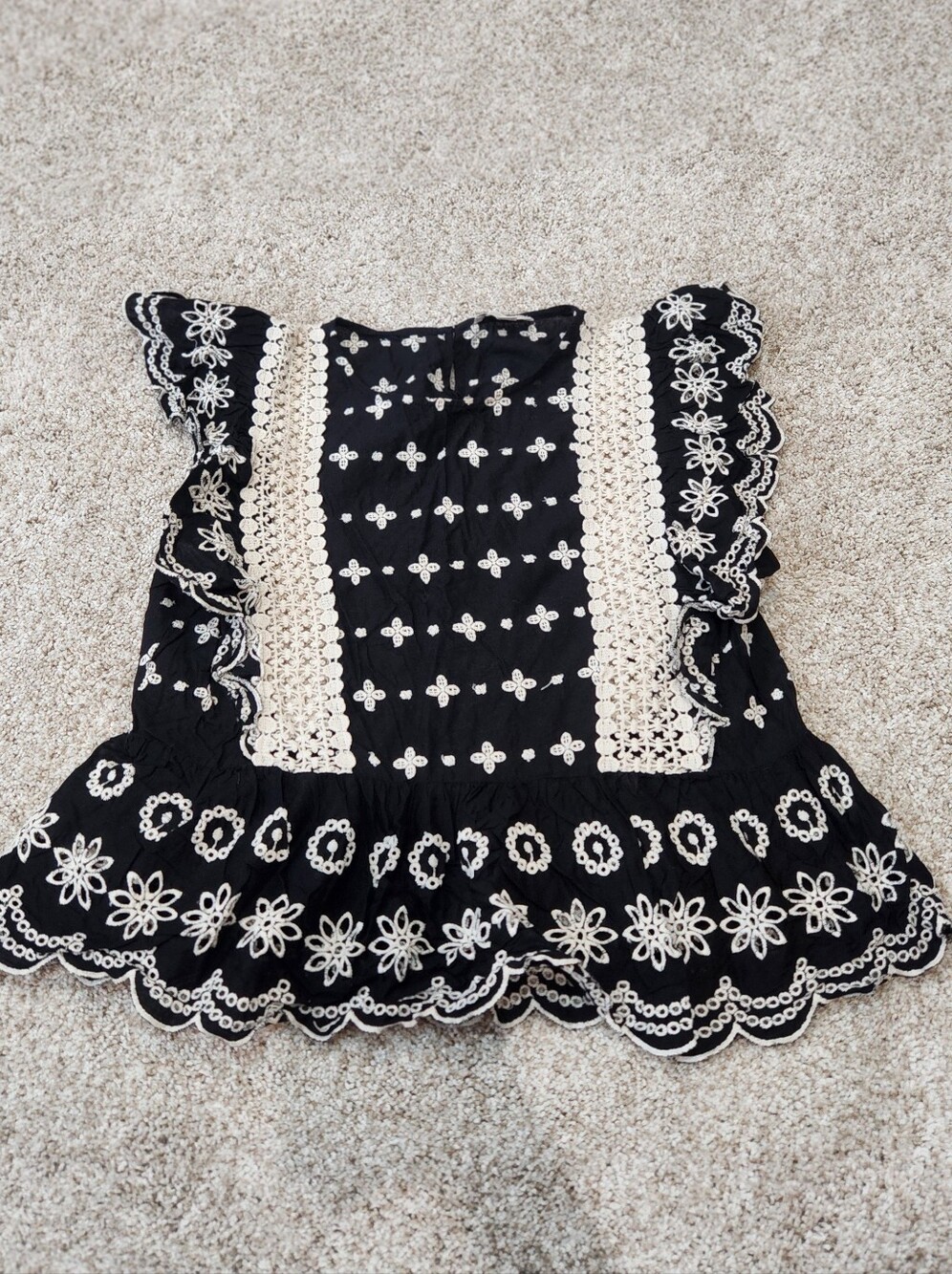 Black Embroidered Top